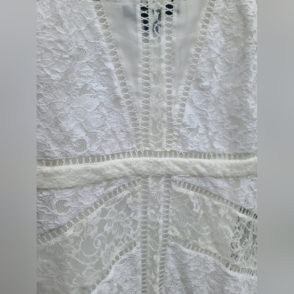 French Connection Chante Lace Minidress size 10 bridal shower bachelorette - Picture 2 of 14